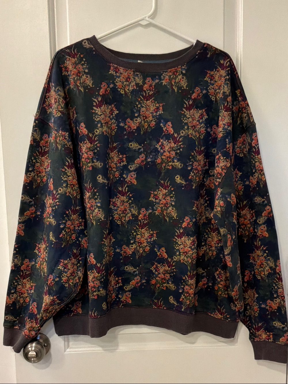 NATURAL LIFE Floral Oversized Floral Sweatshirt- Reversible - Picture 3 of 6